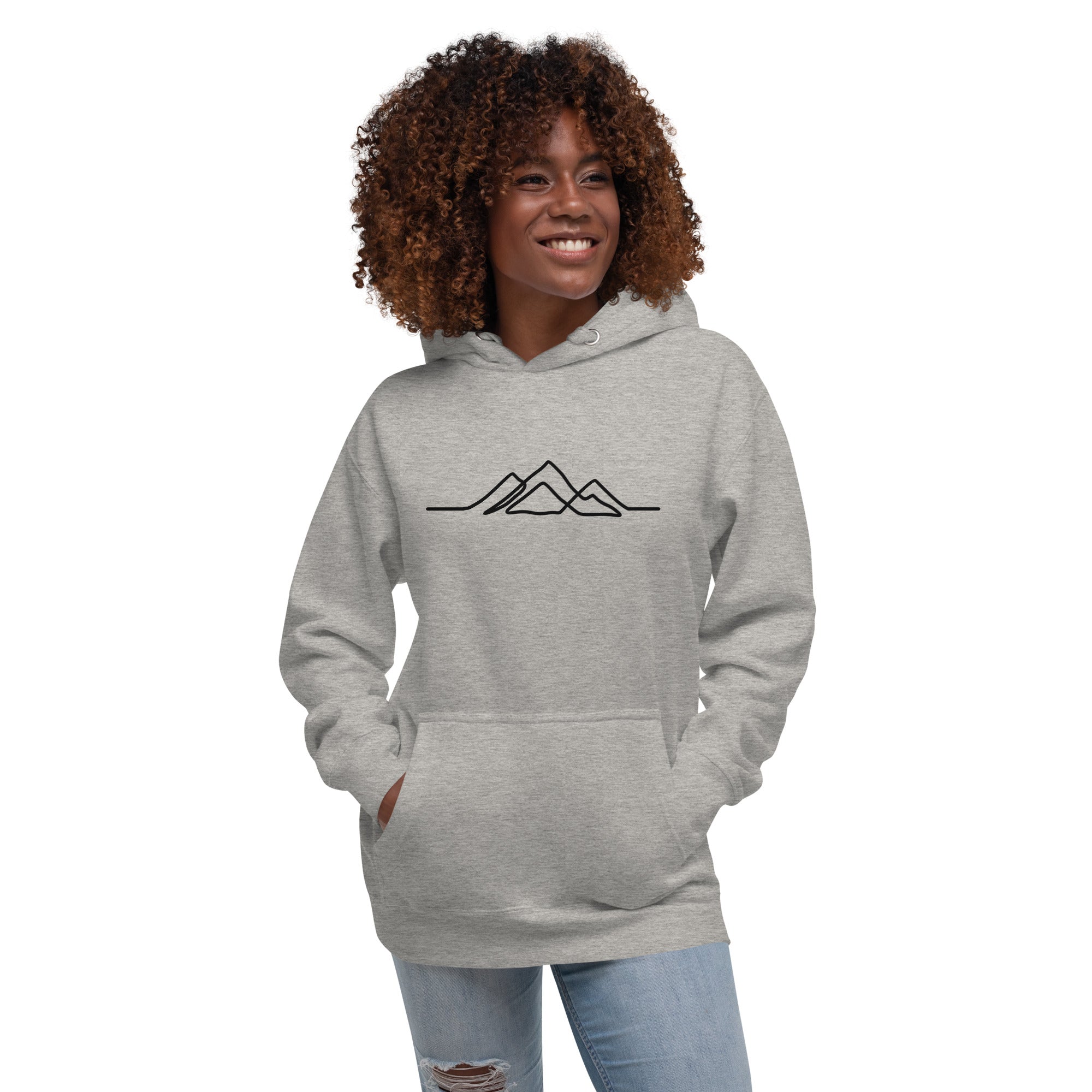 Unisex Hoodie - Single Line Mountain