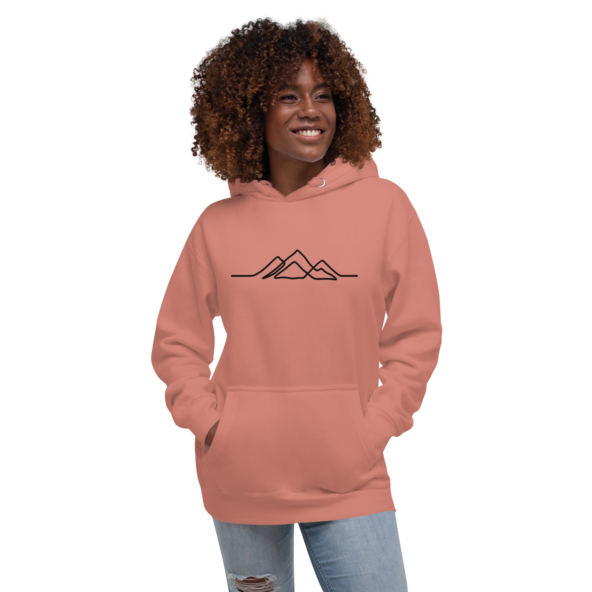 Unisex Hoodie - Single Line Mountain