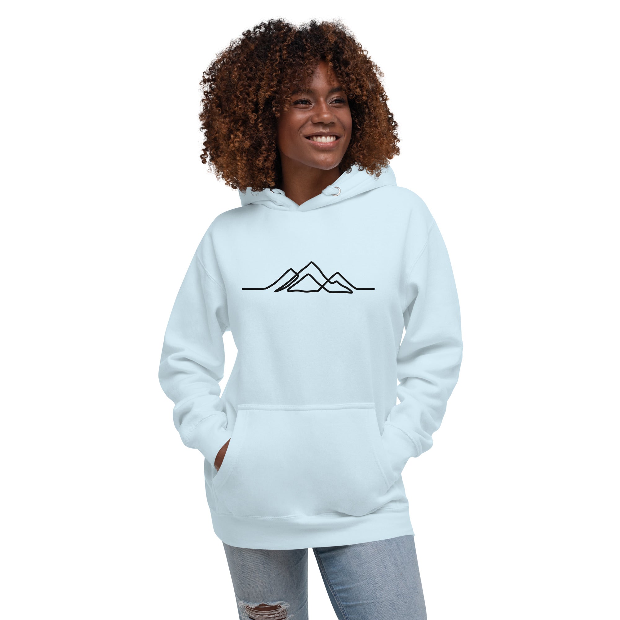 Unisex Hoodie - Single Line Mountain