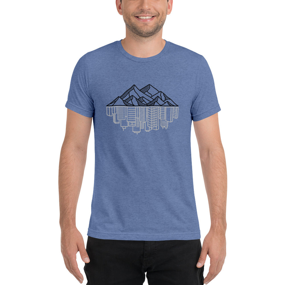 Mens Tee - Mountain Cityscape