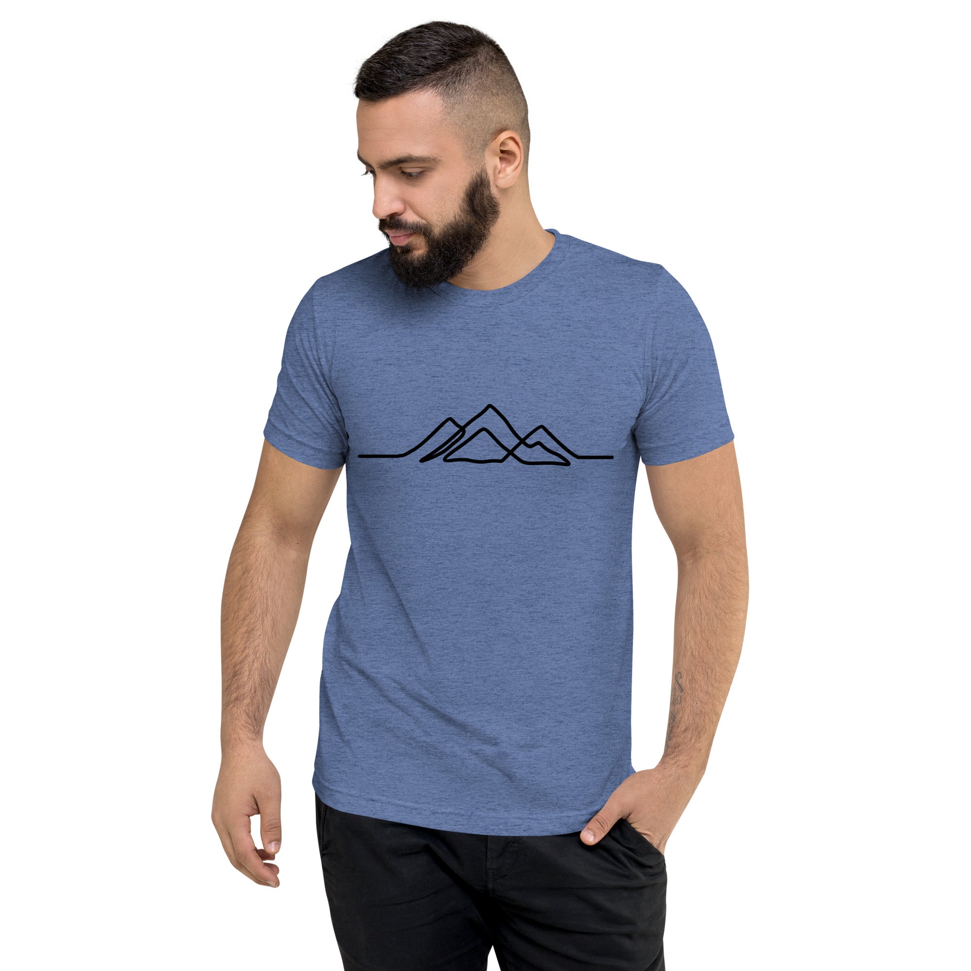 Mens Single Line Mountain Design Tee