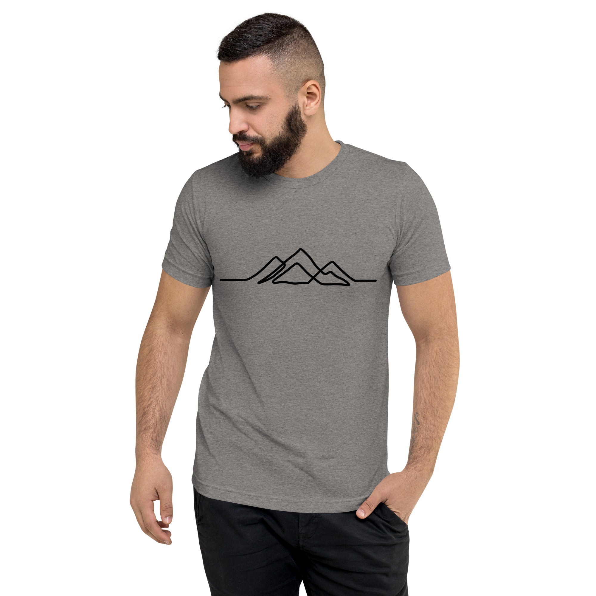 Mens Single Line Mountain Design Tee