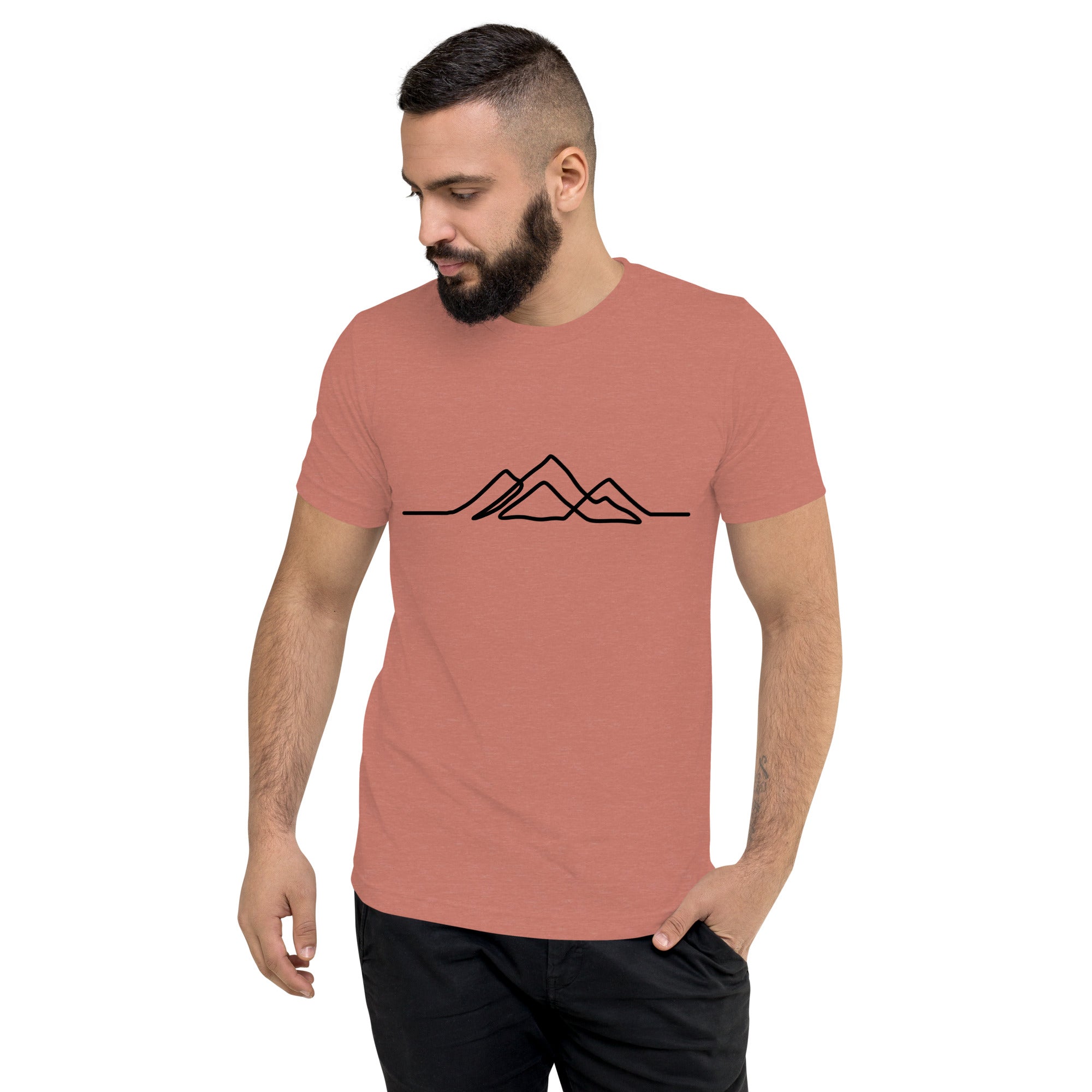 Mens Single Line Mountain Design Tee
