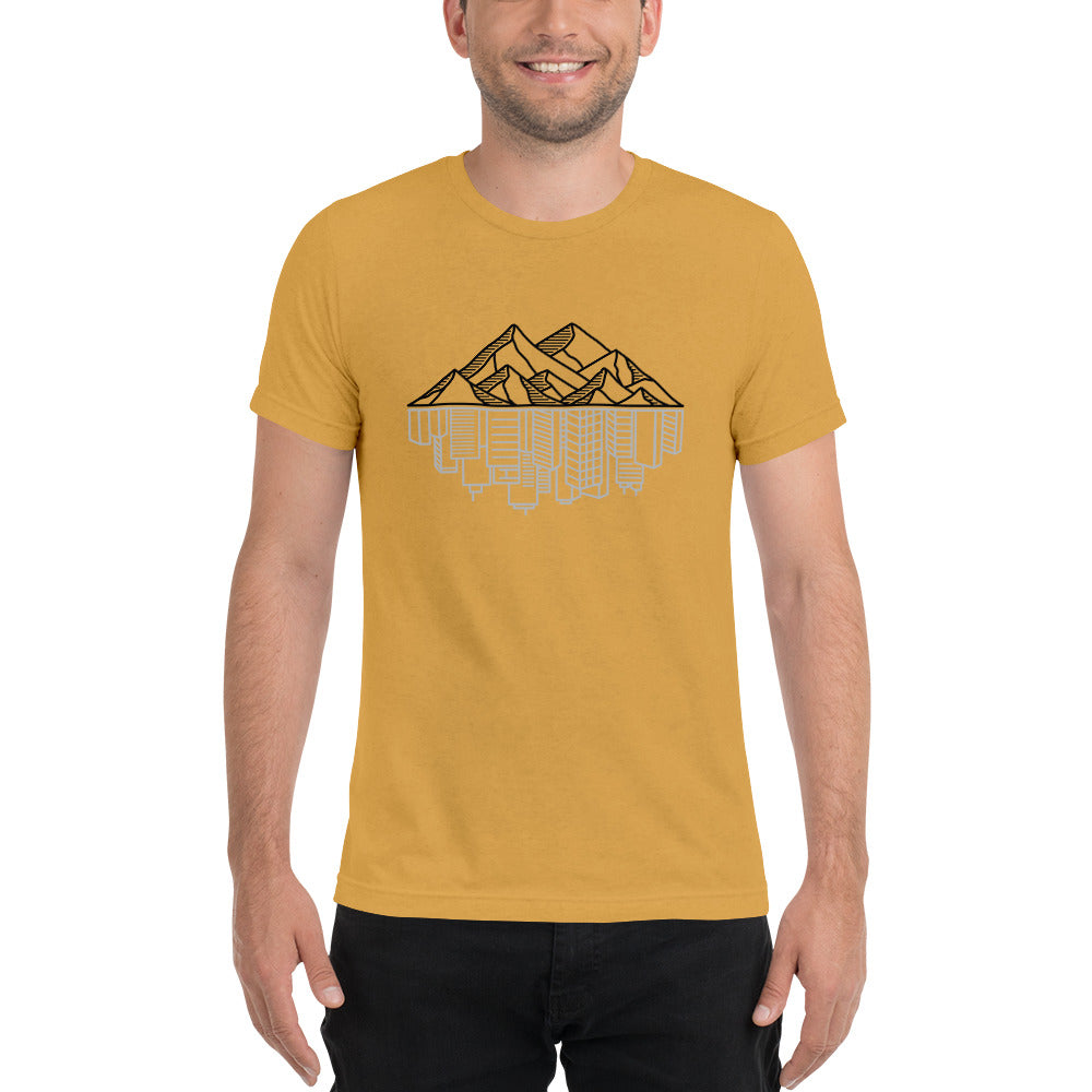 Mens Tee - Mountain Cityscape
