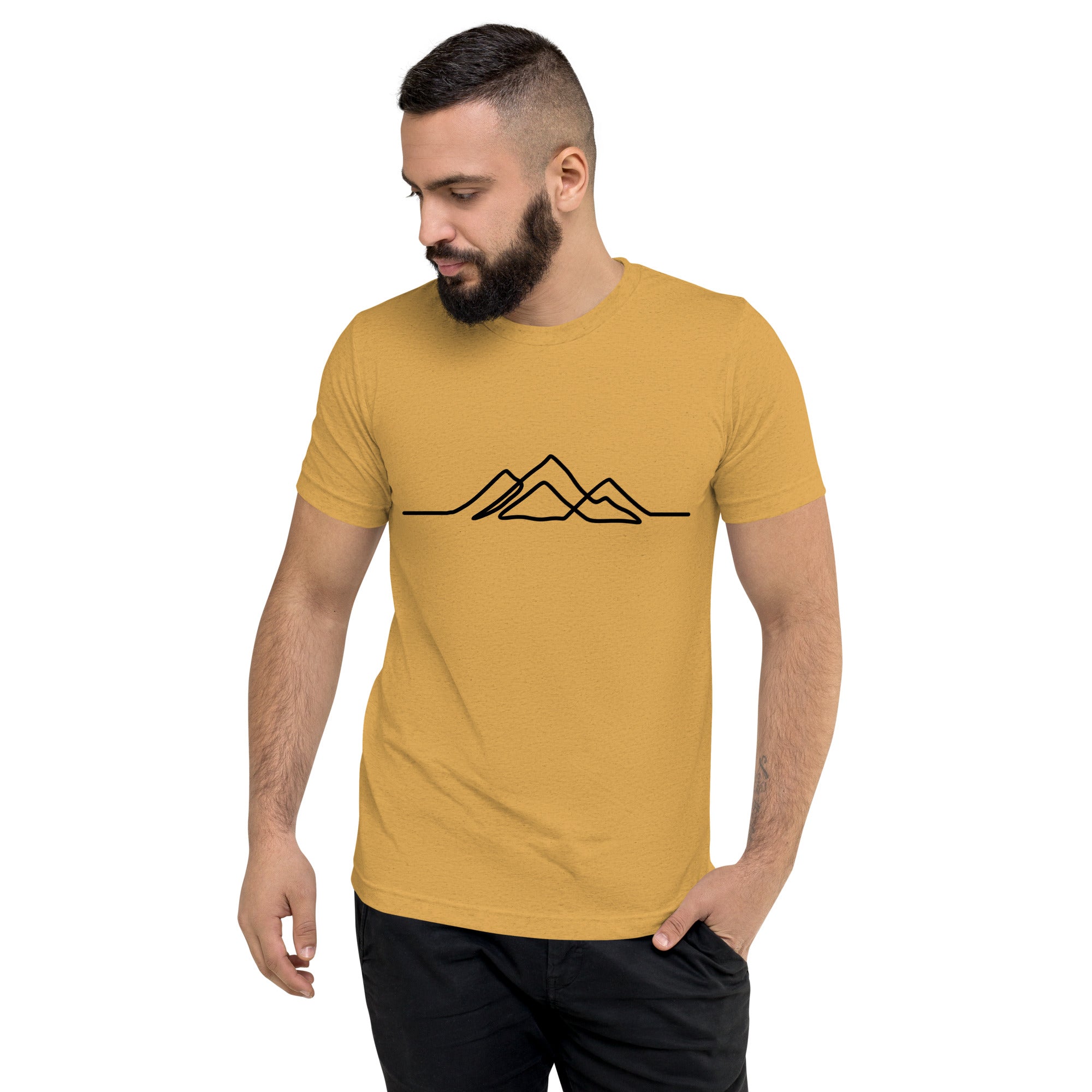 Mens Single Line Mountain Design Tee