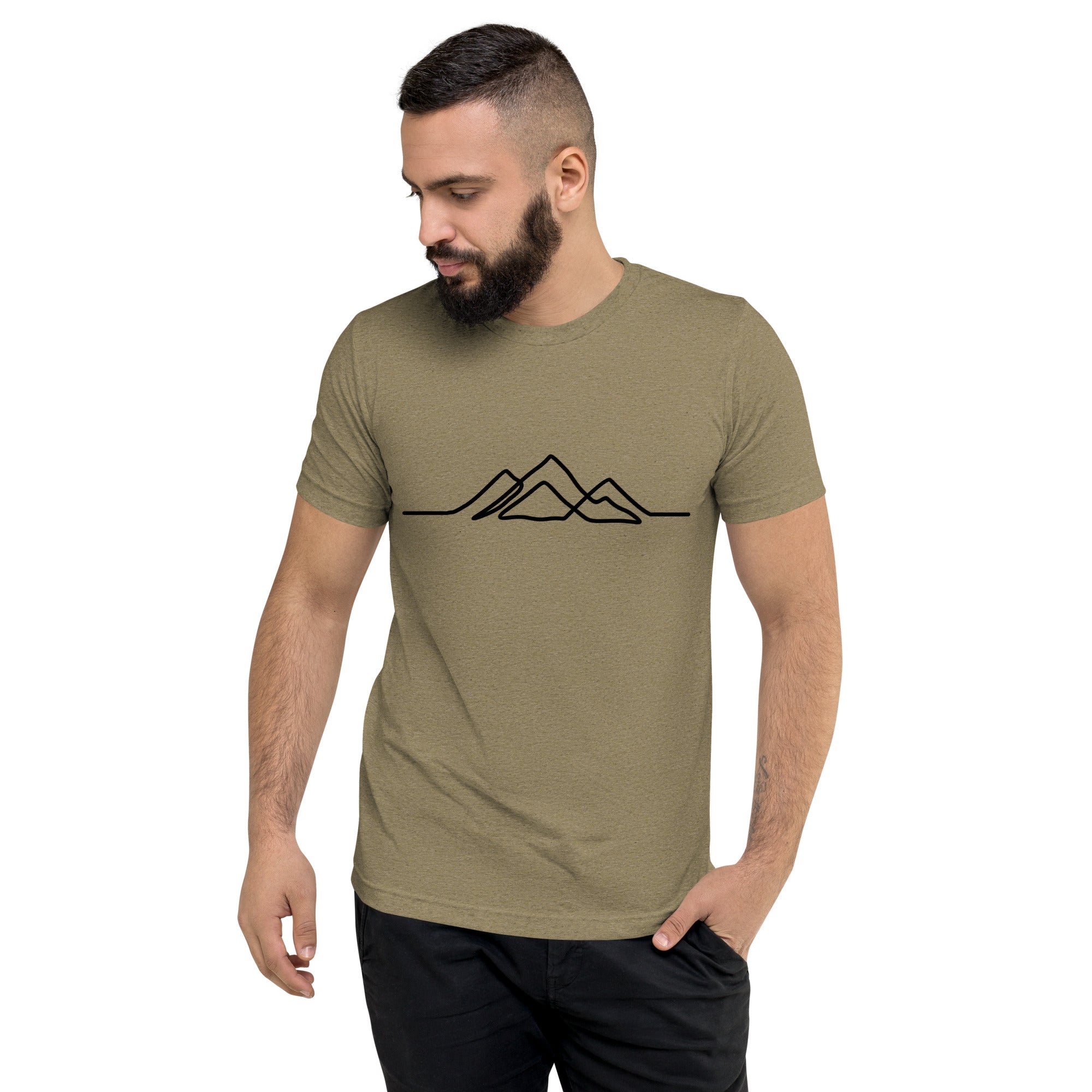 Mens Single Line Mountain Design Tee