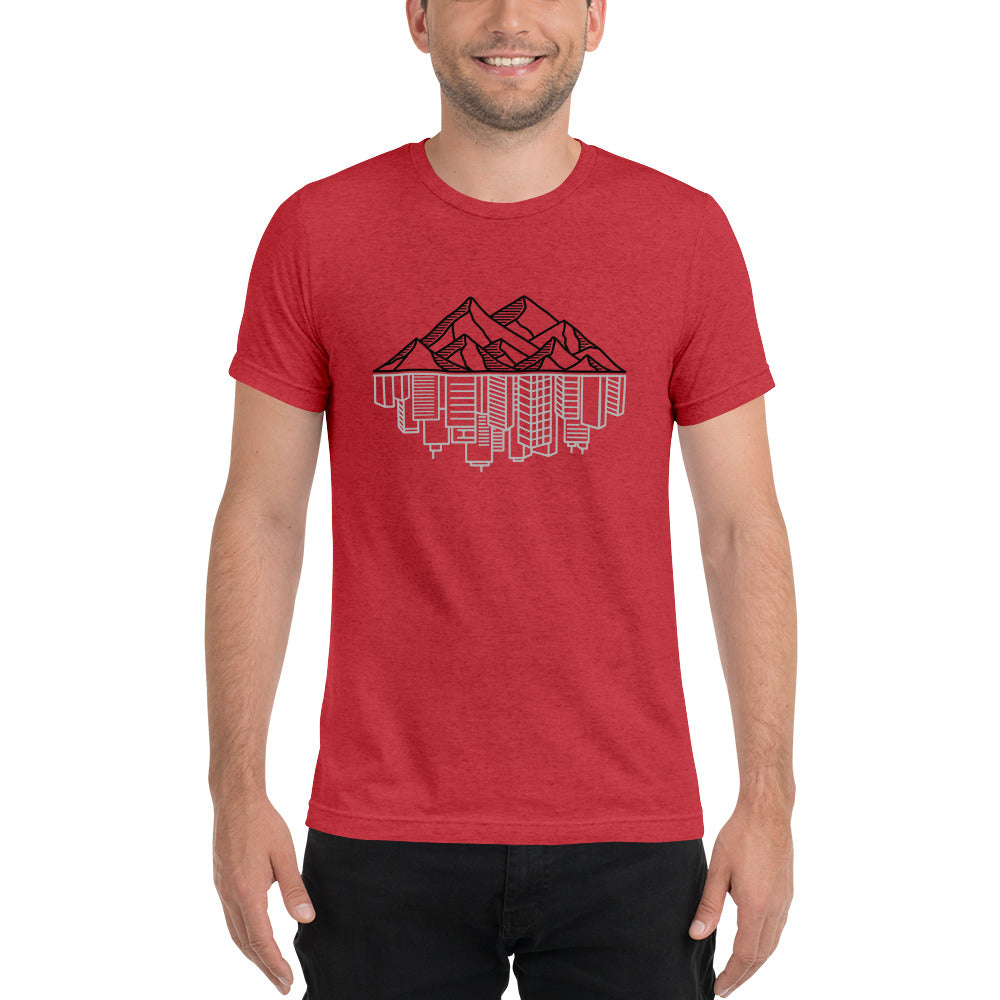 Mens Tee - Mountain Cityscape