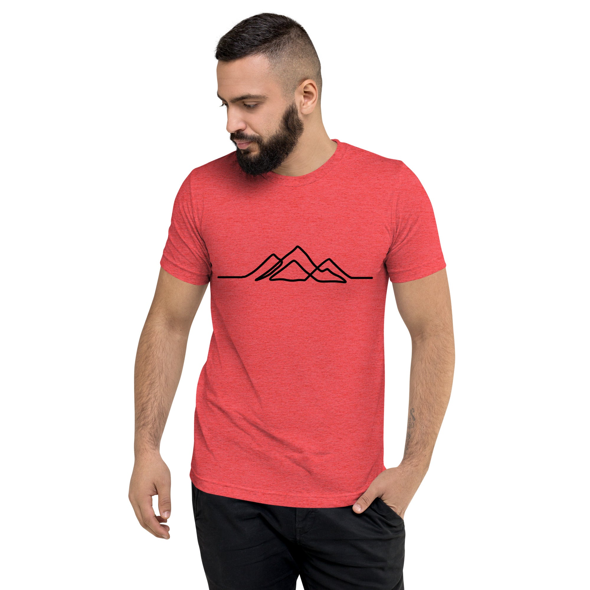 Mens Single Line Mountain Design Tee