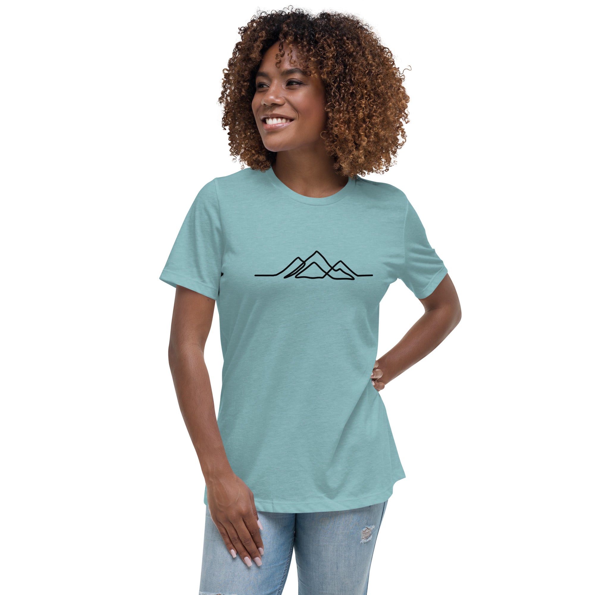 Women's Single Line Mountain Relaxed Tee