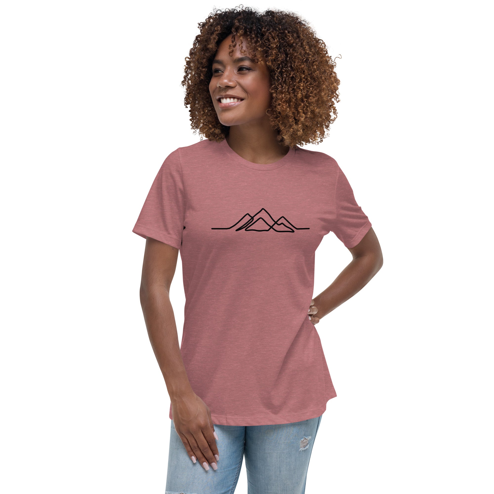 Women's Single Line Mountain Relaxed Tee