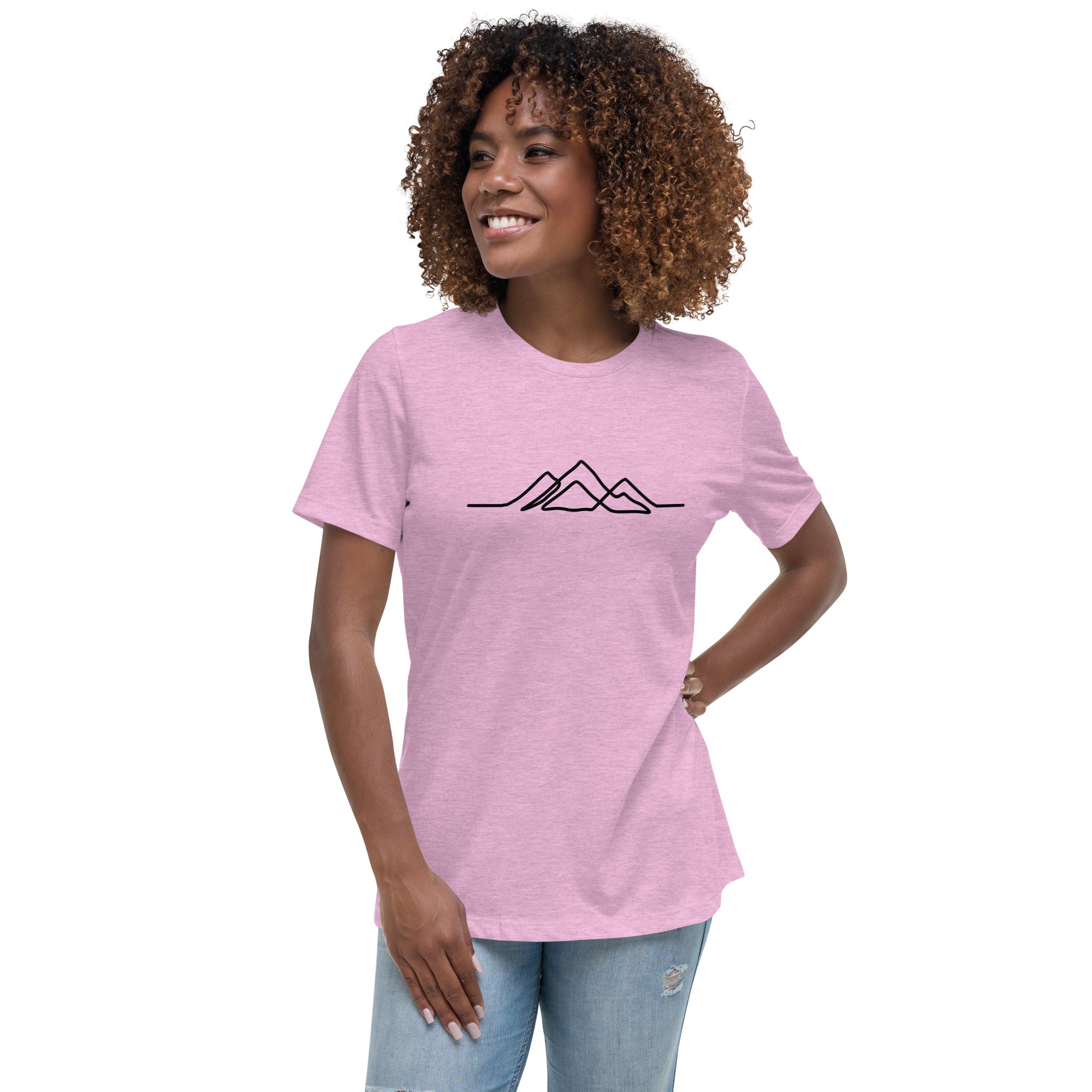 Women's Single Line Mountain Relaxed Tee