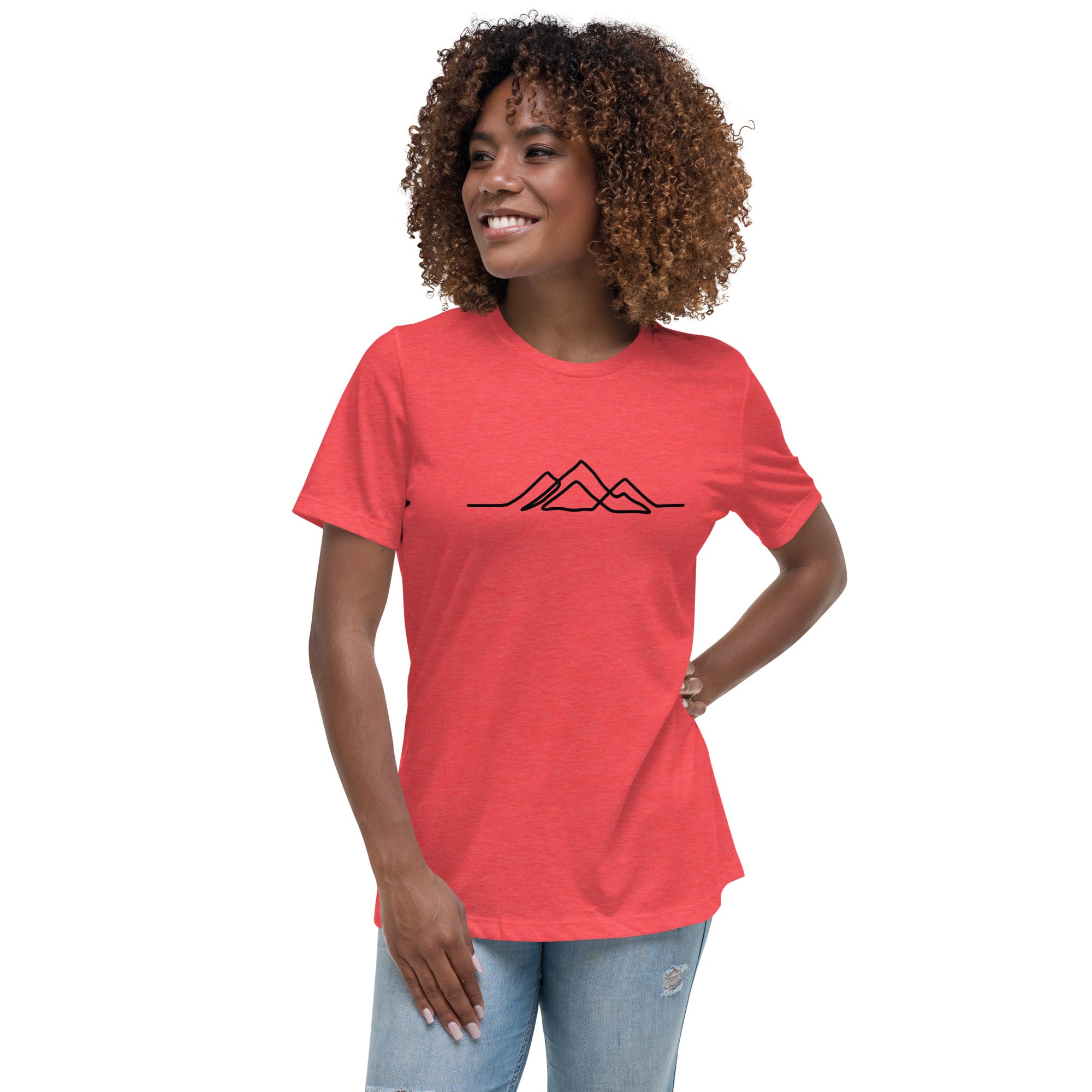 Women's Single Line Mountain Relaxed Tee